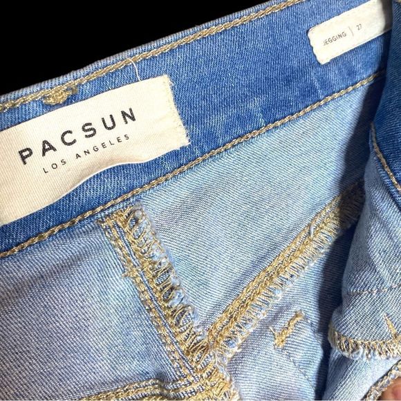 Pacsun Light Wash Blue Stretch Denim Skinny Jeggings Women's Size 27 Exc Cond - Picture 9 of 9